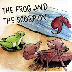 karla-chans-bjds: fluorescentnova:      We had to write a Mini Comic for my Illustration Class so I did mine based on The Frog and The Scorpion. Hopefully you all know the story!  But if you don’t know the story… In the original the scorpion stings