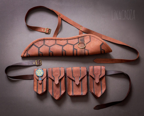 Genuine leather waist bags, belts and quiver.Crafter: Lina GrozaI make commissions!!! Accessories fo