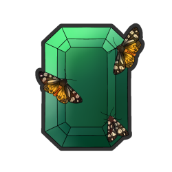 :May Birthstone Moth DesignThere are four versions of the illustration: blank lineart with a white background, blank lineart with no background, colored lineart with no background, and colored lineart with a dark background. And they are all free to use!