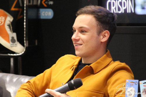 Hermione Corfield, Finn Cole and Crispian Mills attends the ’Slaughterhouse Rulez’ panel