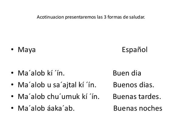 cazadordementes:  Lecciones de Maya-Español.