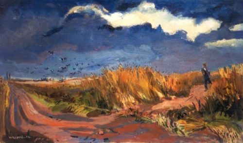 Groninger landscape     -     Ben Walrecht , 1944.Dutch, 1911-1980oil on canvas 53.5 x 90.4 cm.
