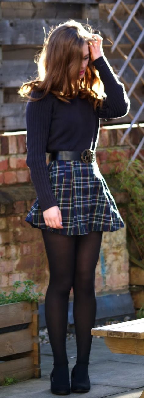 Pleated Mini Skirts — Zack1952 Plaid Mini Dark Tights And Great