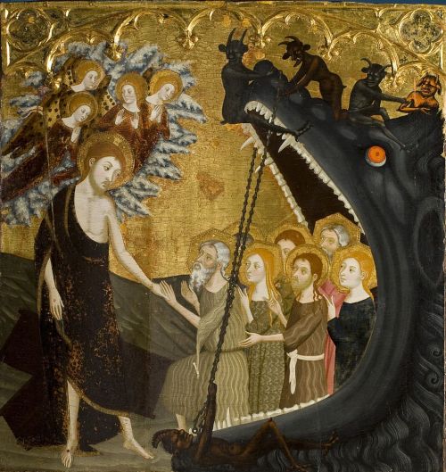 kutxx:3.Jaume SerraHarrowing of Hell1361-1362, oil on panel, Museo de Zaragoza, Zaragoza 