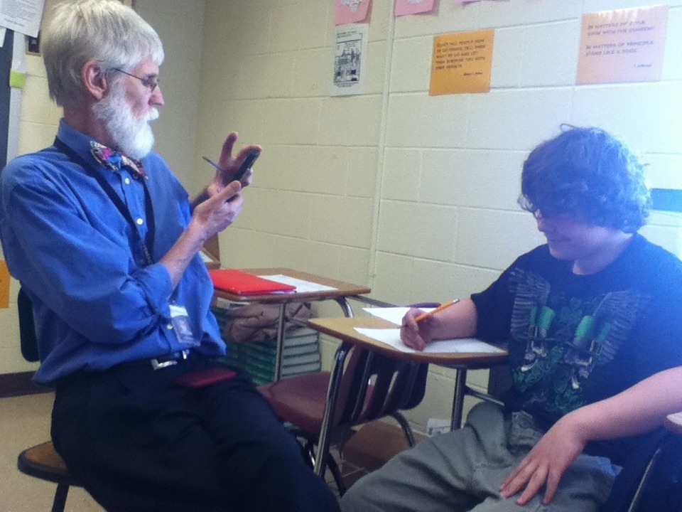 mccartknee:  My math teacher started filming this kid because he started doing his