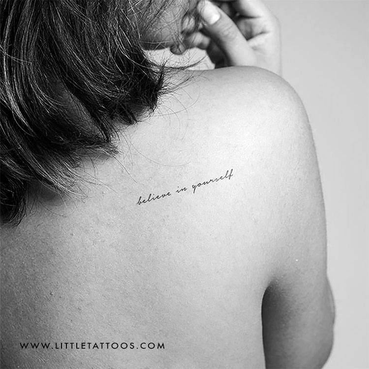 Pequeños Tatuajes — Tatuaje temporal que dice “Believe in yourself” ...