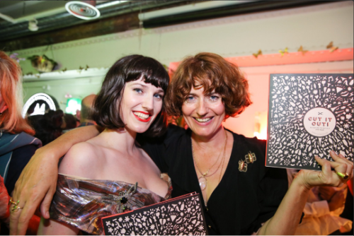 Anna and Poppy Chancellor at the launch of Poppy’s book Cut It Out!
