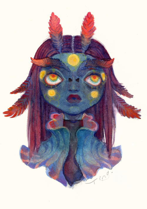 julywoods:My original watercolor head designs