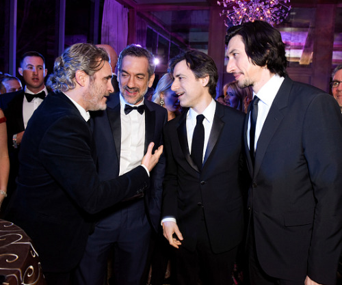 driverdaily:Joaquin Phoenix, Todd Phillips, Noah Baumbach, and Adam Driver attend the 31st Annual Pa