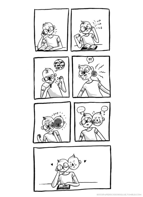 rockpaperscissorsglue:  Personal Growth (mini comic for Free Comic Book Day 2013) Now that FCBD is d