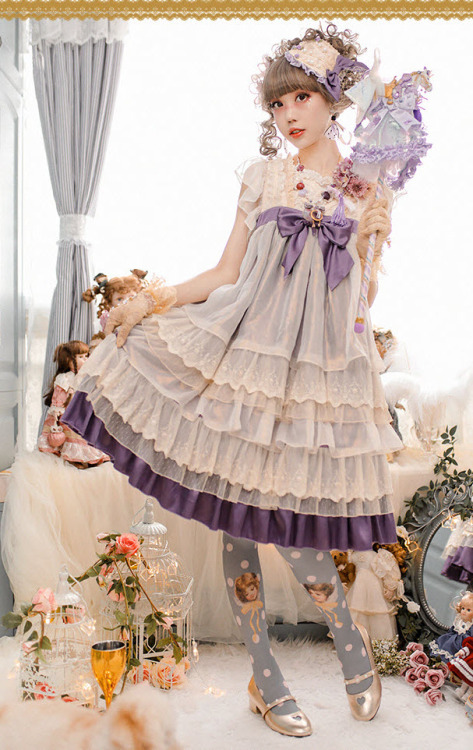 lolita-wardrobe:  New Release: 【-Angel’s Gift-】 Vintage #ClassicLolita JSK◆ Shopping Link >>> https://lolitawardrobe.com/baby-ponytail-angels-gift-vintage-classic-lolita-jsk_p4866.html