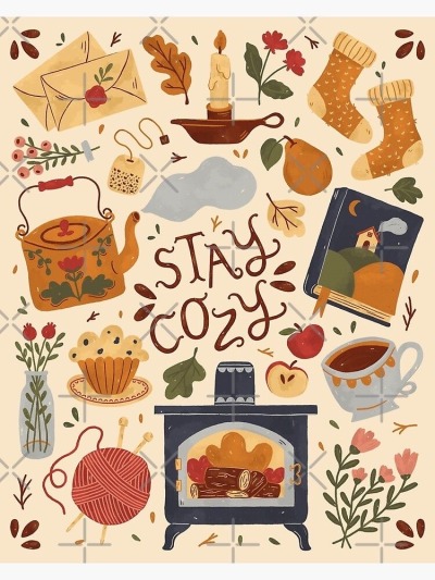 magicaloctober:Stay Cozy art print by ohjessmarie