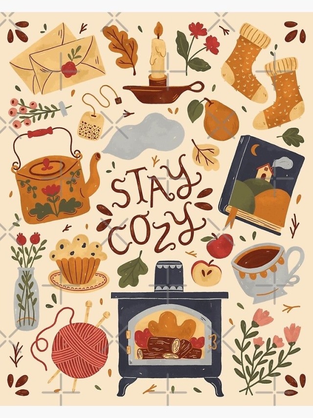 magicaloctober:Stay Cozy art print by ohjessmarie