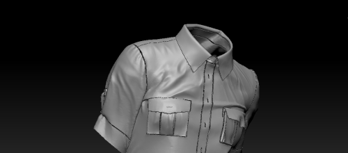 aulel-process: sculpting fabric wrinkles into shirt