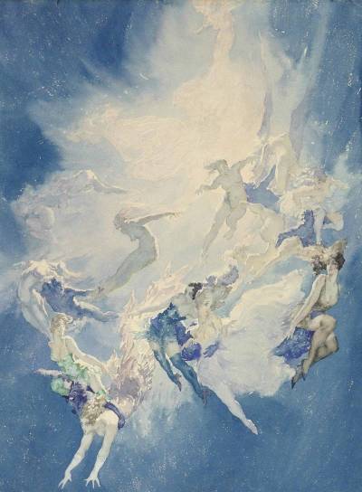 1five1two:&lsquo;Falling Angels&rsquo;. Norman Lindsay. 1930.