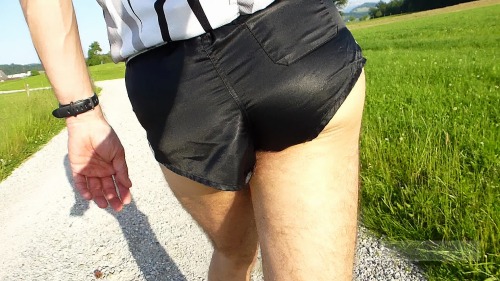 carmina0: black shiny nylon adidas shorts Porn Photo Pics