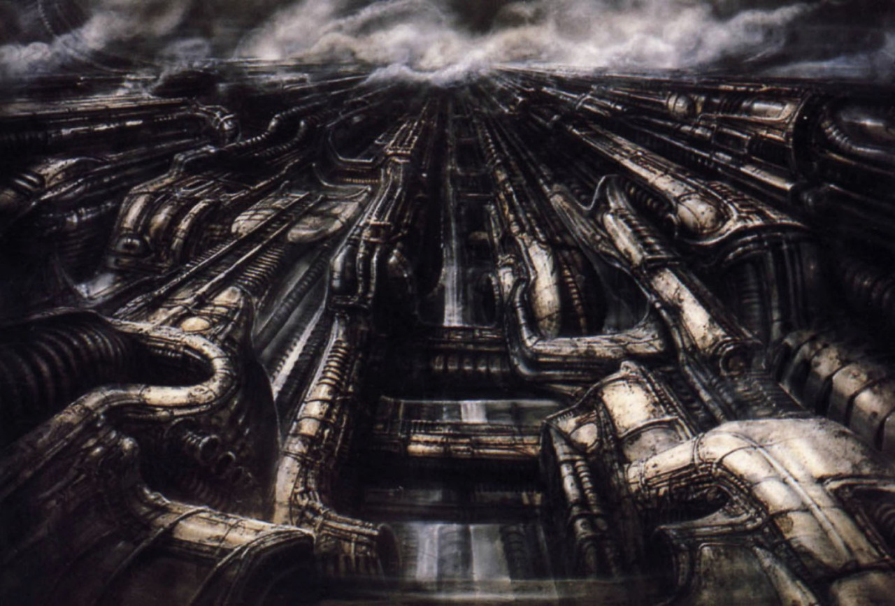 70sscifiart:  H.R. Giger, the Swiss artist known for his macabre work on Alien and
