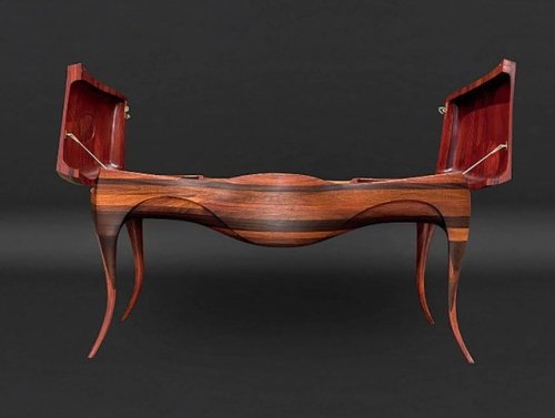 Vermilion Desk and Chair [1965] furniture by Wendell Castle