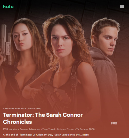  Terminator: The Sarah Connor is back on Hulu for the first time in twelve years. It was one of the 