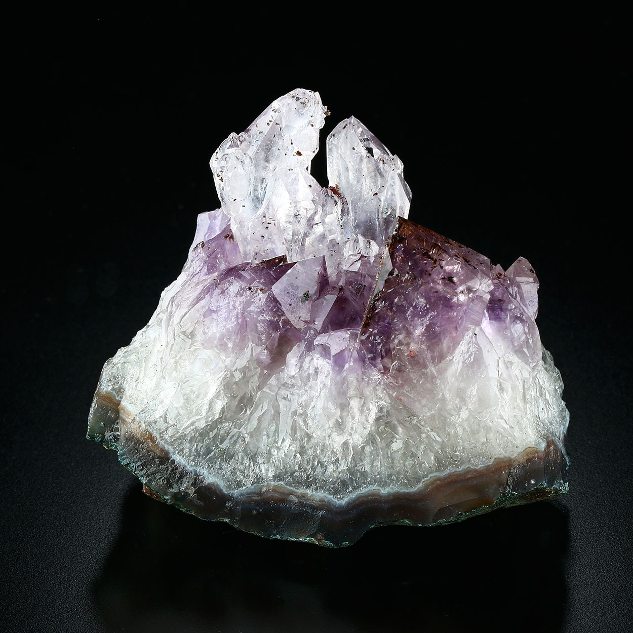 hematitehearts:  Amethyst with Second Generation QuartzLocality:  Unknown - Rio Grande