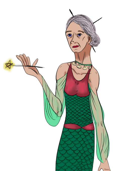 for @incredulous-believer ! Jocasta in a mermaid costume