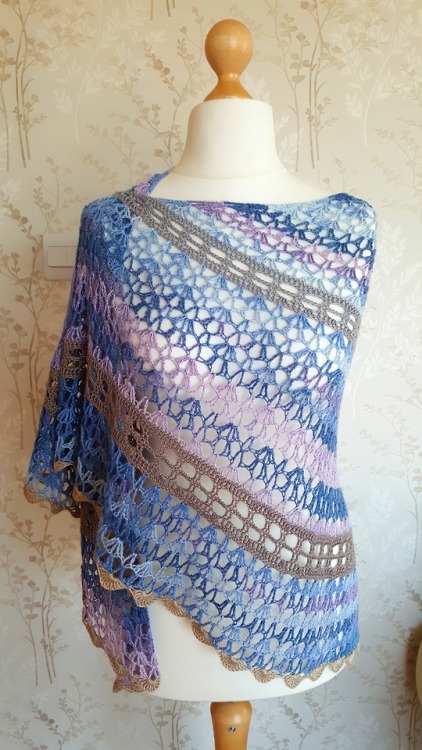 nestingtendencies:nesting-tendencies: Stormy Skies Shawl - Available in my Etsy ShopMaterial: 100%