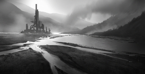 week 2 lighting thumbnails for james paick’s class. the assignment was to paint three environm