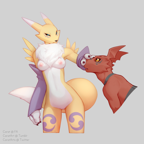 caratart:   this was bound to happen at some point My FA  |  My Twitter  |  Art is mine, Digimon is not.   I still need to draw a renamon sometime so i can finally get my furry license
