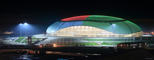 fuckyeahhockey:  The Bolshoi Ice Dome — the scenery of the Sochi Winter Olympic Games ice hockey competition photos of the preparations here 