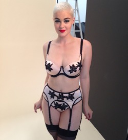 stefaniamodel:  Behind the scenes for Dita Von Teese lingerie recently, makeup by Rae Morris.