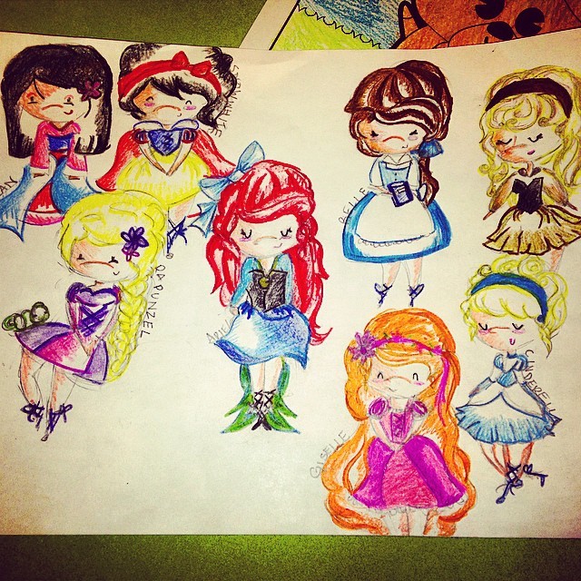 Disney princess swiggity #disney #art #coloredpencils #cuties