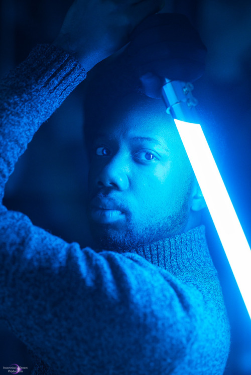 somesayimmodest:Feeling terrible but lightsaber photos while scruffy looking on Star Wars 40th ann