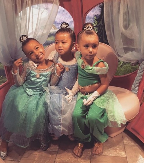 celebritiesrock: North, Ryan, and Penelope get Princess makeovers at the Bibbity Bobbity Botique at 
