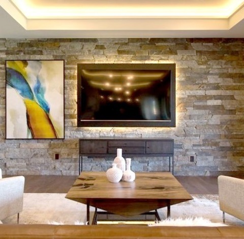 Kansas City Walk Out BasementLarge Trendy Walk-out Basement Image With A Medium Tone Wood Floor And A