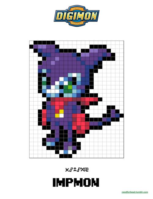 Digimon:  ImpmonDigimon is owned by Saban, Toei Animation, and Bandai.Find more Digimon perler bead 