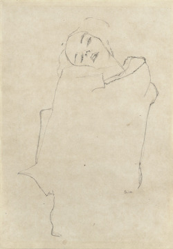 nevver:  Girl with tilted head, Egon Schiele