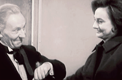 jellybabied:Doctor Who Meme ; Nine Scenes [1/9]↳The First Doctor and Barbara make-up in “The Edge of