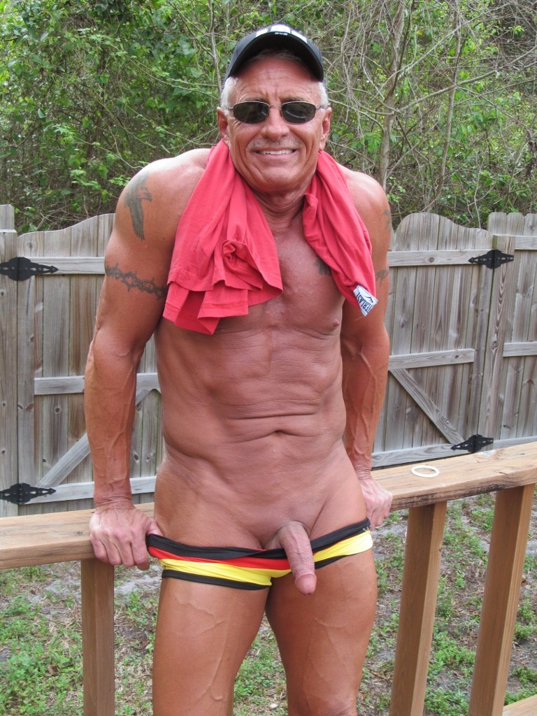 maturemanexhibitionist:  A few shots without my top that I had overlooked with the