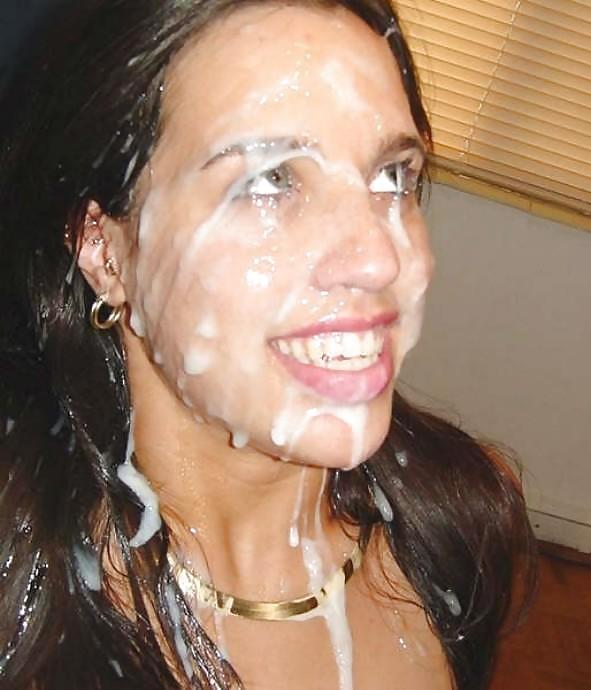 cum-glazed-bukkake:  Cum Drenched Amateur ! 