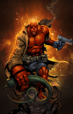 super-hero-center:  Hellboy by SeanE