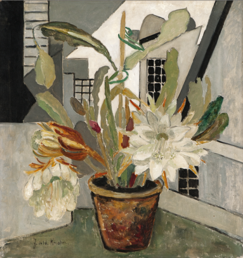 cactus-in-art:Julie Krohn - de Holmberg (Russian/Norvegian, 1882–1956)Blooming cactus, 1920s