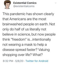 mpregwizard:serialreblogger:astrodidact:hey ok but actually (x)Y’all Americans aren’t brainwashed. You aren’t insane. The vast majority of you don’t agree with the rioters–or the president. It’s just that you have an extremely vocal 15%