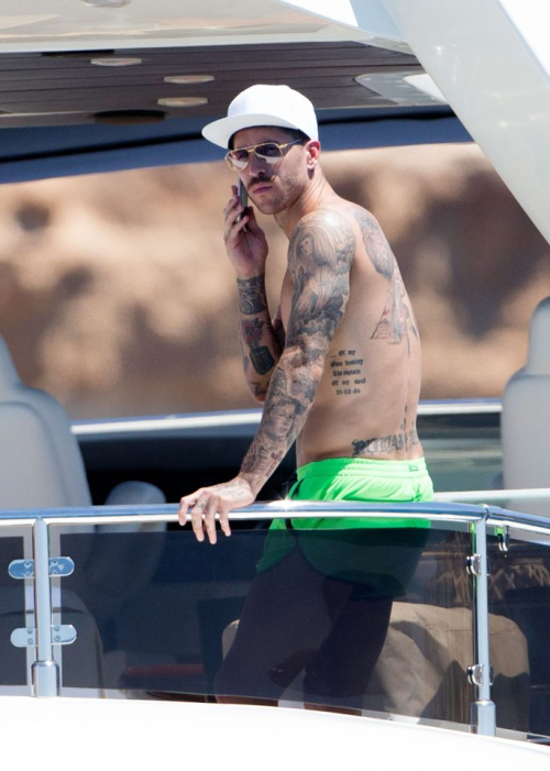 realmadridlocavictoria:Sergio Ramos is seen enjoying his holiday in Ibiza with his friends on July 1