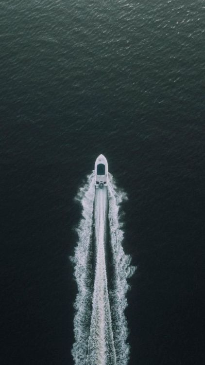 Boat, water trails, aerial view, sea, 720x1280 wallpaper @wallpapersmug : https://ift.tt/2FI4itB - h
