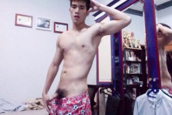 rebelziid:  Naked Thai Stud [ Thai stud show off his sexy body and cock ] Yummy!