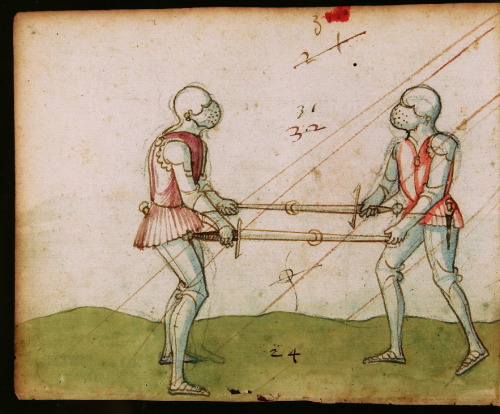 Jörg Wilhalm, Fechtbuch, Fencing book, 1520. Including blood &amp; deathblow. Ink drawing. Oettingen