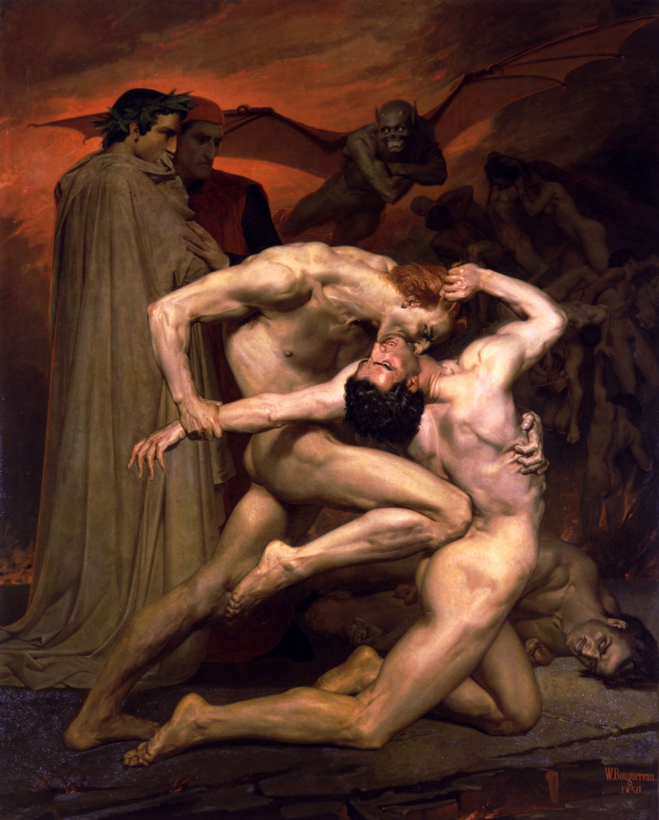    Dante and Virgil in Hell, William-Adolphe Bouguereau. 1850. 