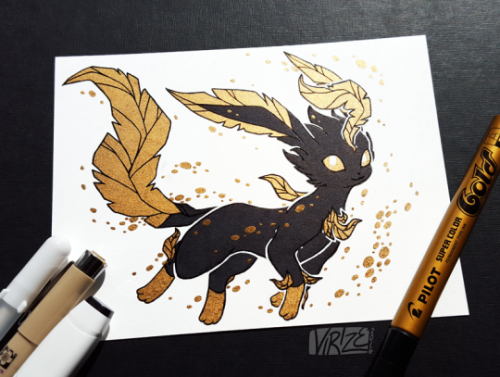 eatyourgrapes: retrogamingblog:Gilded Eeveelution Drawings by Virize @diivroc