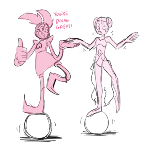 roposhipin: Spinel and Pink Pearl being friends more like: Welcome to Spinel’s Clown School