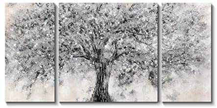 Abstract Tree Canvas Wall Art: Maple Blossom Artwork Picture Painting on Canvas for Living Room